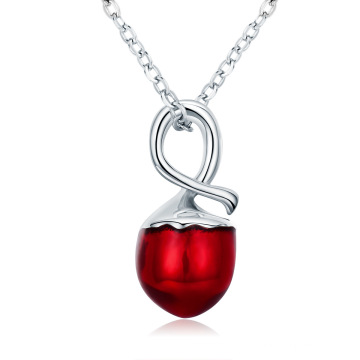 Women 925 Sterling Silver Summer Fruit Hazelnut Pendant Necklaces Jewelry